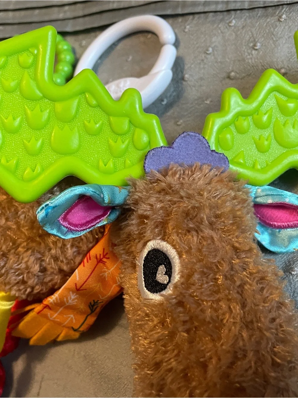 Lamaze Mortimer Moose Clip On Sensory Crinkle & Teether Toy